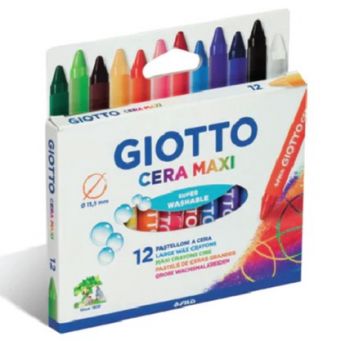 Giotto Crayons Wax 12 Clr Cera Maxi