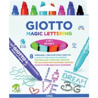 Giotto Fibre Pen 8Clr Magic Lettering