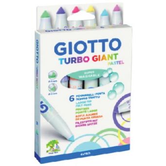 Giotto Fibre Pen 6Clr Pastel Turbo Giant