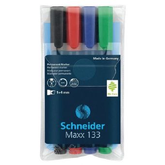 Schneider Permanent Marker 133 Broad 4Pcs-1 Set