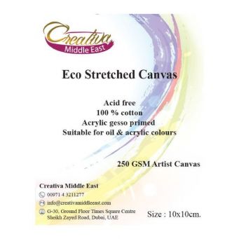 Creativa eco stretched canvas 10X10cm 250gsm 4oz 12X12mm