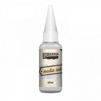 Pentart media ink silver 20ml