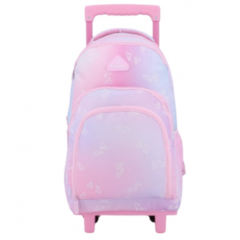 Nomad 17 Inch Trolley School Bag, Hearts Pink Blue