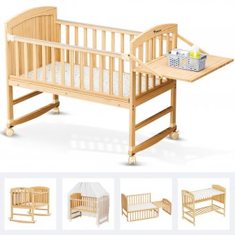 7 in 1 Convertible Kids Bed & Bedside Crib w