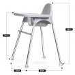 High Chair With Removable Tray - Grey