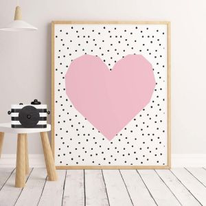 Pink Heart Wall Art Print